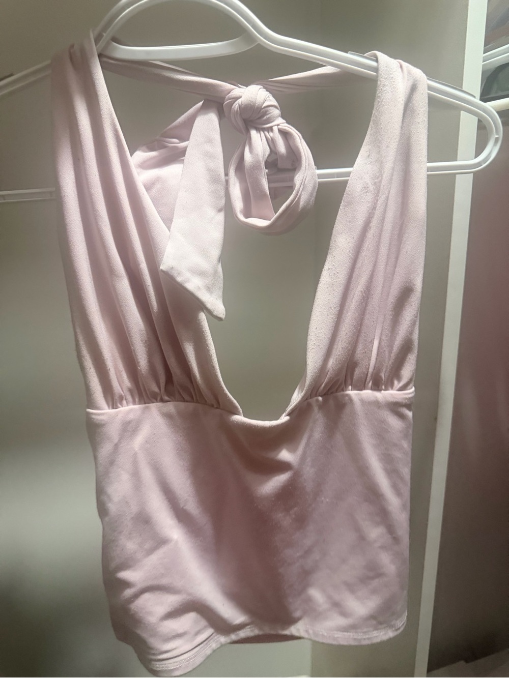 Garage Light Pink Halter Bandeau Top